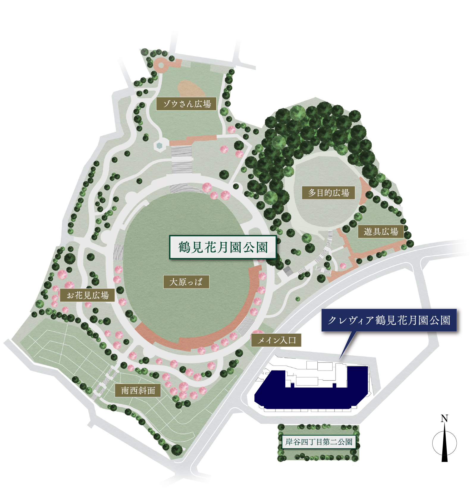 鶴見花月園公園概念マップ